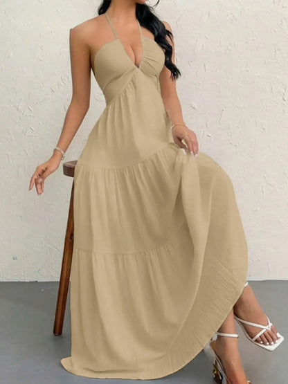 Women's Plain Dress, Summer Clothes Women, Casual Sleeveless Dress for Beach Holiday Vacation, Ladies Summer Clothes