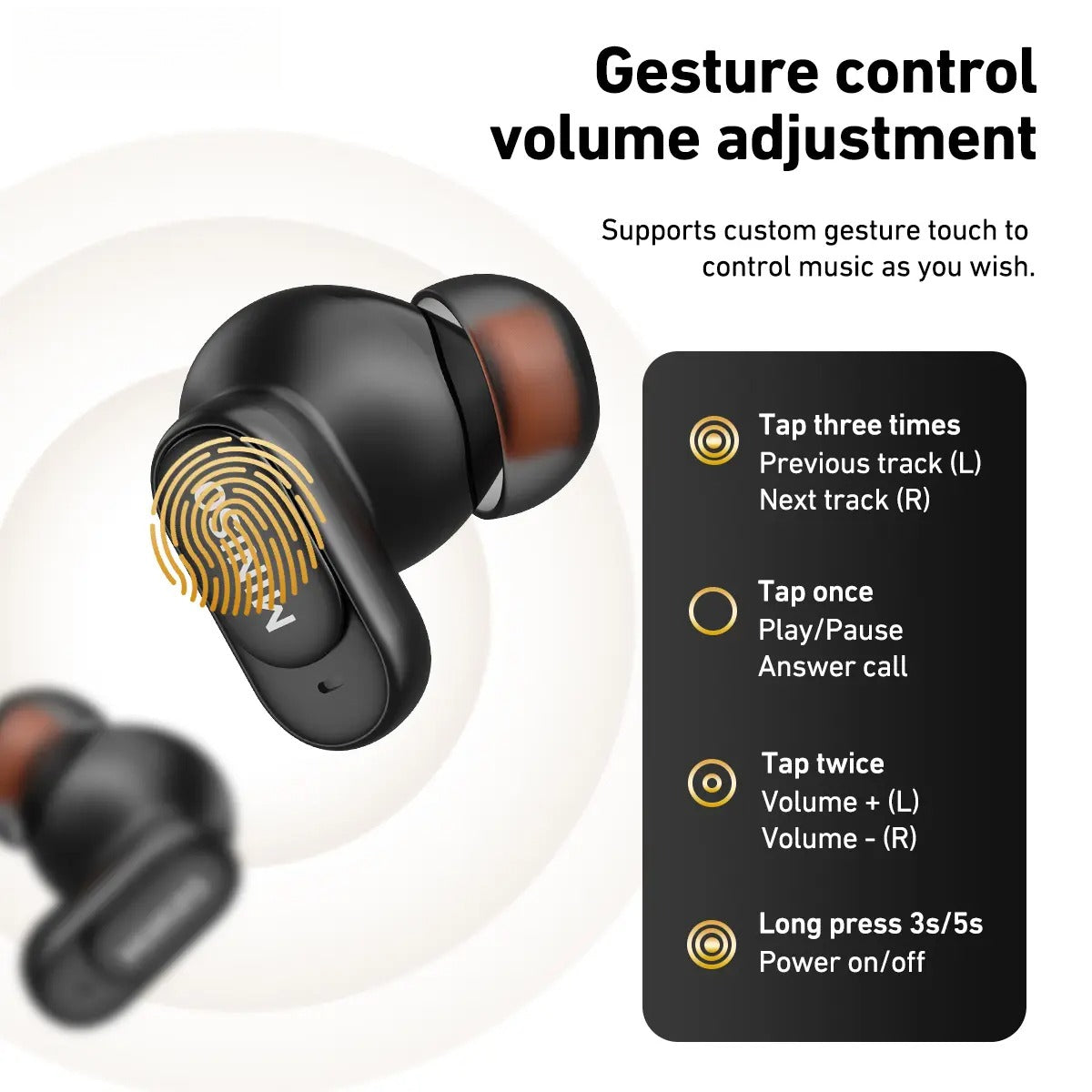MS105 Wireless Earbuds Bluetooth 6.0 Earphones, In Ear Earbuds,Waterproof Wireless Earphones