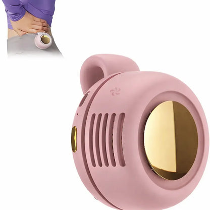 Mini Bladeless Fan. Portable, rechargeable, and silent. Features 3 adjustable speeds