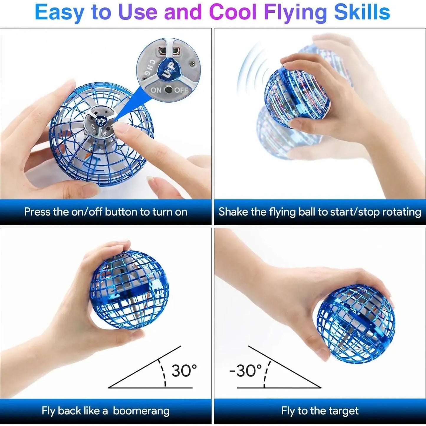 2026 Cosmic Flying Orb Hand Controlled Boomerang Hover Drone ， Galactic Fidget Spinner + Outdoor Fun