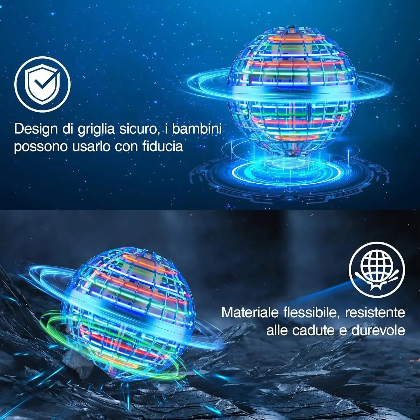 2026 Cosmic Flying Orb Hand Controlled Boomerang Hover Drone ， Galactic Fidget Spinner + Outdoor Fun