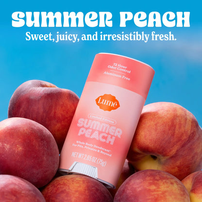 Summer Peach Whole Body Deodorant - Aluminum Free with Mandelic Acid, up to 72 hours of odor control
