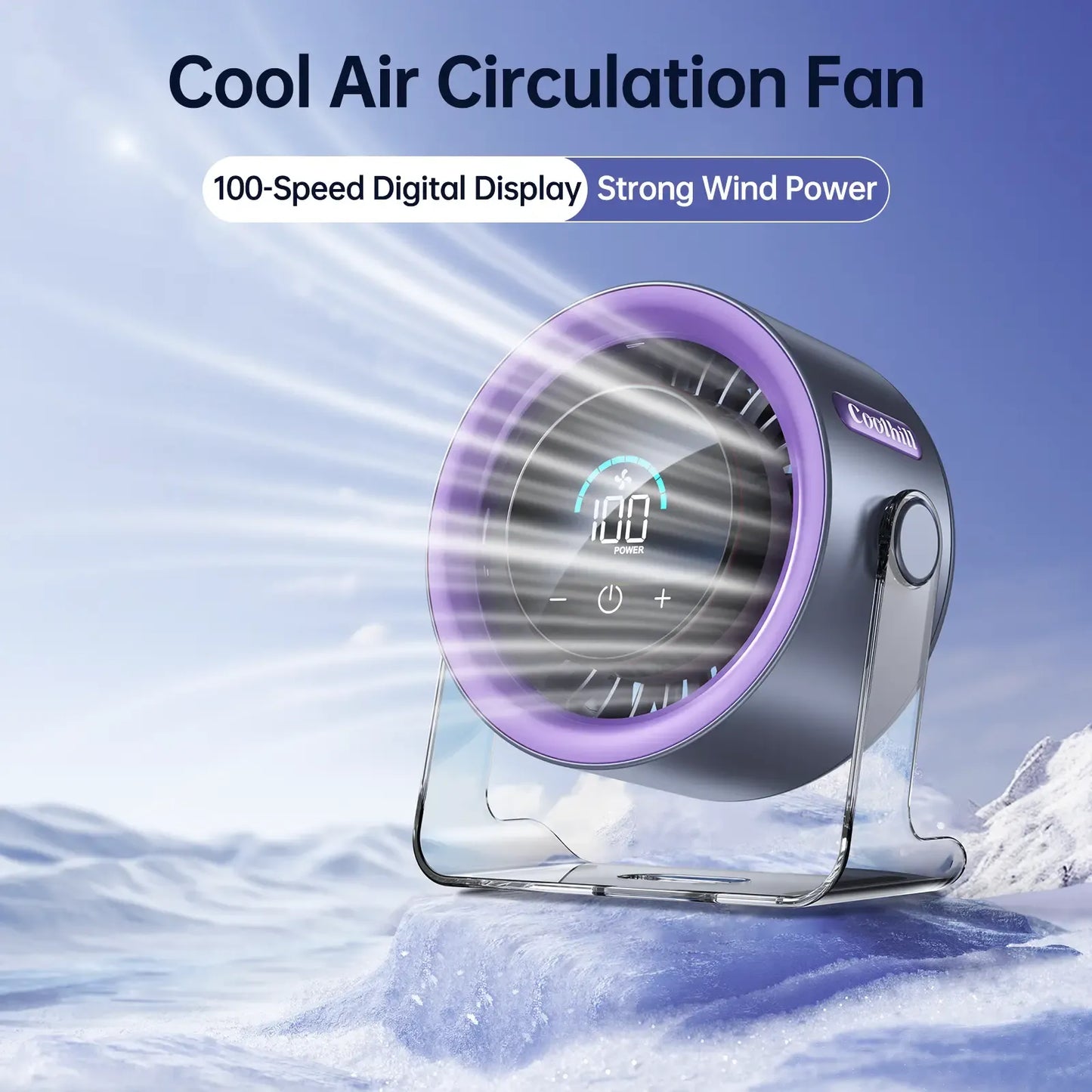 Desktop Fan Turbo Table Fan Travel Vacation Essentials for Office 100-Speed Digital Display Low Noise Rechargeable Battery Dual Adjustment Modes Quiet Cooling Quiet Desk Fan Portable