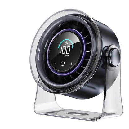 Desktop Fan Turbo Table Fan Travel Vacation Essentials for Office 100-Speed Digital Display Low Noise Rechargeable Battery Dual Adjustment Modes Quiet Cooling Quiet Desk Fan Portable
