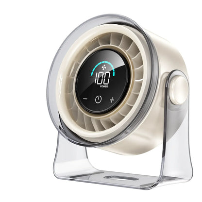 Desktop Fan Turbo Table Fan Travel Vacation Essentials for Office 100-Speed Digital Display Low Noise Rechargeable Battery Dual Adjustment Modes Quiet Cooling Quiet Desk Fan Portable