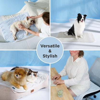 Bedsure Cooling Thin & Thick Mat for Dogs – Q-MAX>0.4 Washable Pet Cooling Pad, No Gel, No Electric, Non-Slip Summer Crate Bed for Large Dogs