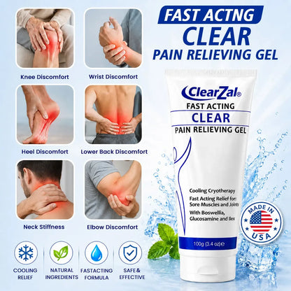 Clearzal Soothing Cooling Gel 100g, Relieving Body Gel, Cooling with Menthol and Frankincense, Helps Relieve Muscle Tension , Relax your waist, legs, knees, shoulders and neck to relieve fatigue, Sports Soothing Cooling Gel Body Care Lotions