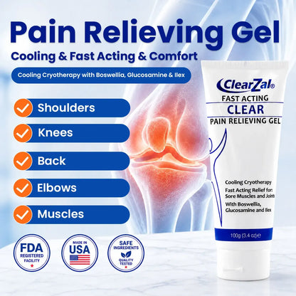 Clearzal Soothing Cooling Gel 100g, Relieving Body Gel, Cooling with Menthol and Frankincense, Helps Relieve Muscle Tension , Relax your waist, legs, knees, shoulders and neck to relieve fatigue, Sports Soothing Cooling Gel Body Care Lotions