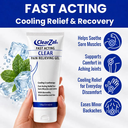 Clearzal Soothing Cooling Gel 100g, Relieving Body Gel, Cooling with Menthol and Frankincense, Helps Relieve Muscle Tension , Relax your waist, legs, knees, shoulders and neck to relieve fatigue, Sports Soothing Cooling Gel Body Care Lotions