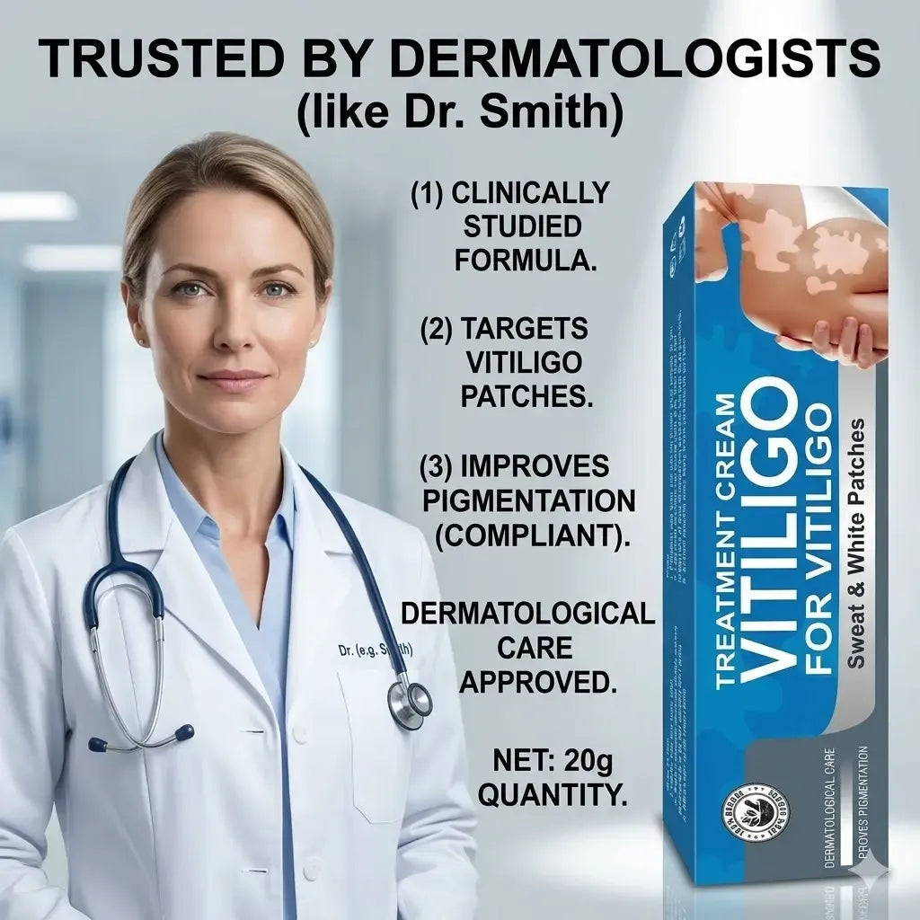Vitiligo Cream, Natural Effective Vitiligo Treatment for Reduce White Spots and Improve Skin Pigmentation