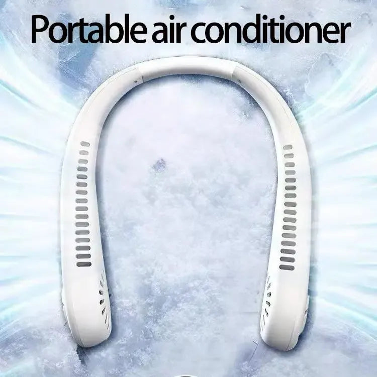 Hands-free neck fan for sports, Rechargeable bladeless cooling technologywith up to 8 hours of run time -Wearableheadphone design provides cooling for face,neck and shoulders as you move,travel and outdoorfun