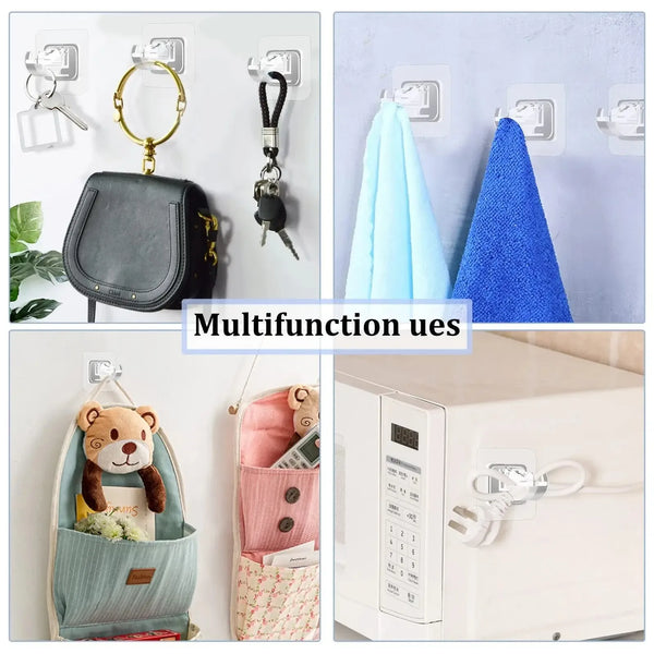 A set of 8PCS Curtain Rod Brackets with Clips,Transparent Drapery Hooks,Rod Hanging,Adjustable Rods Holder