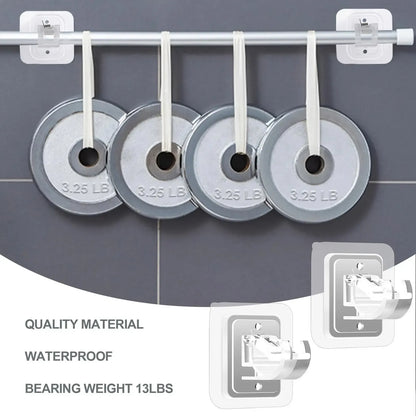 A set of 8PCS Curtain Rod Brackets with Clips,Transparent Drapery Hooks,Rod Hanging,Adjustable Rods Holder