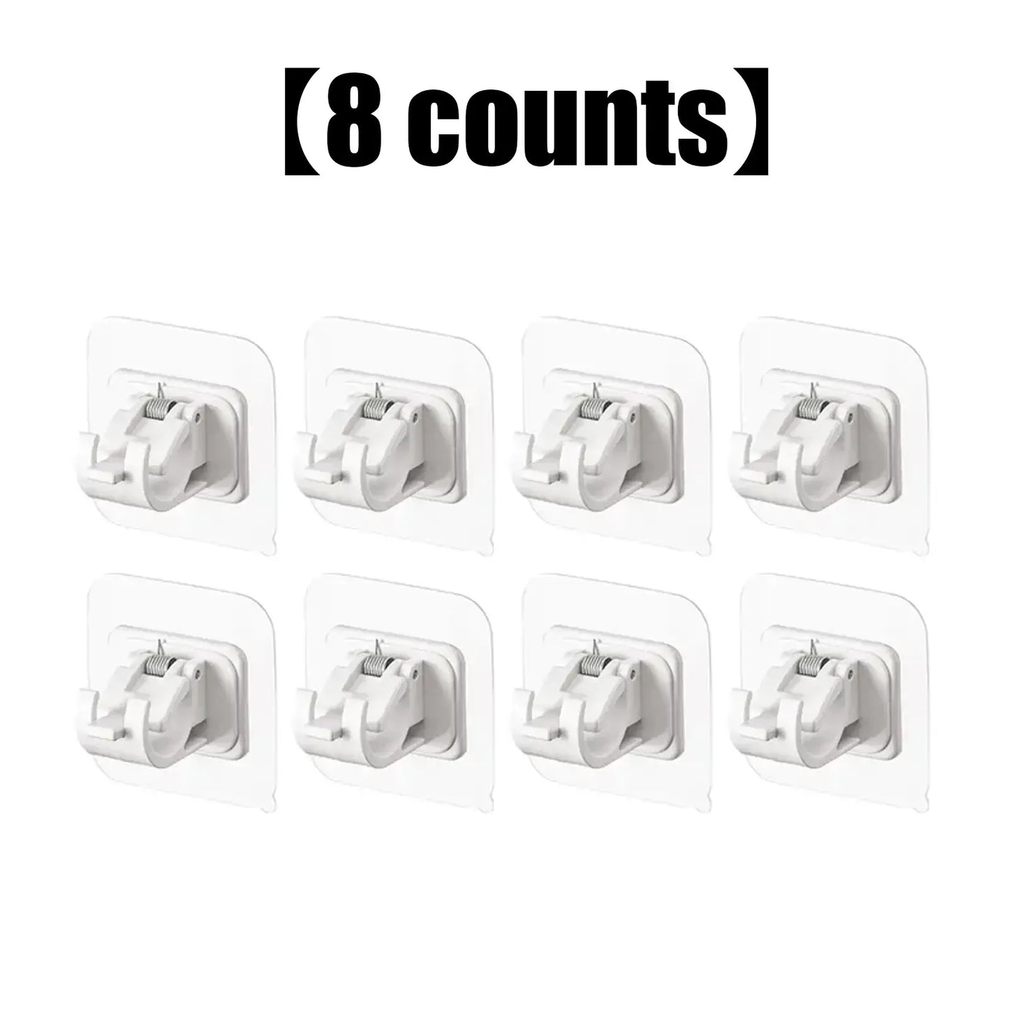 A set of 8PCS Curtain Rod Brackets with Clips,Transparent Drapery Hooks,Rod Hanging,Adjustable Rods Holder