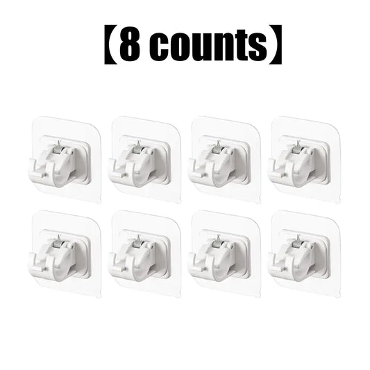 A set of 8PCS Curtain Rod Brackets with Clips,Transparent Drapery Hooks,Rod Hanging,Adjustable Rods Holder
