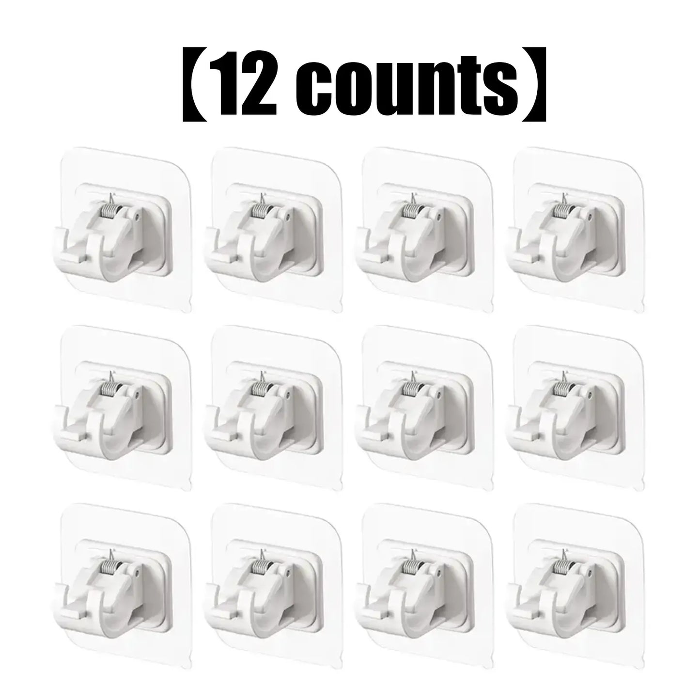 A set of 8PCS Curtain Rod Brackets with Clips,Transparent Drapery Hooks,Rod Hanging,Adjustable Rods Holder