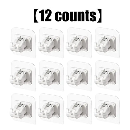 A set of 8PCS Curtain Rod Brackets with Clips,Transparent Drapery Hooks,Rod Hanging,Adjustable Rods Holder
