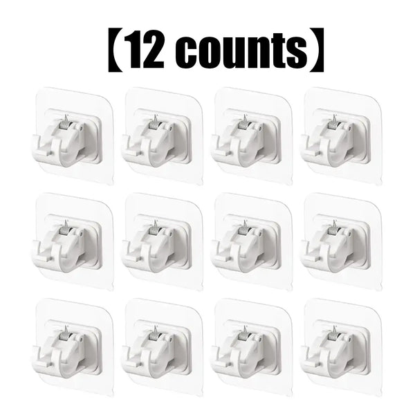 A set of 8PCS Curtain Rod Brackets with Clips,Transparent Drapery Hooks,Rod Hanging,Adjustable Rods Holder