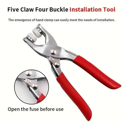 Buttons & Pliers Tool Kit,Including 100pcs Invisible Colored Metal Buckle & 1 Count Manual Pressure Pliers
