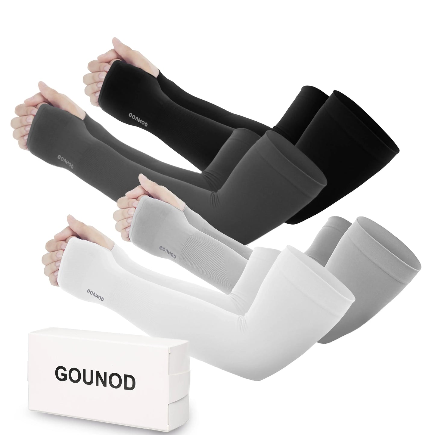 Sun Protection UV Garden Arm Sleeves with Thumb Hole Watch Hole for Men Women UPF 50+ Compression Cooling Football Sleeves Breast Cancer Awareness fallfreshness sport gloves