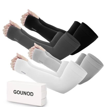 Sun Protection UV Garden Arm Sleeves with Thumb Hole Watch Hole for Men Women UPF 50+ Compression Cooling Football Sleeves Breast Cancer Awareness fallfreshness sport gloves