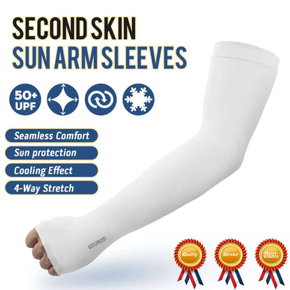Sun Protection UV Garden Arm Sleeves with Thumb Hole Watch Hole for Men Women UPF 50+ Compression Cooling Football Sleeves Breast Cancer Awareness fallfreshness sport gloves