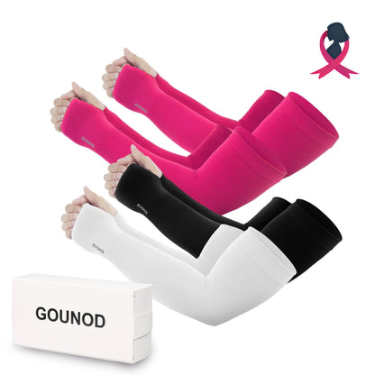 Sun Protection UV Garden Arm Sleeves with Thumb Hole Watch Hole for Men Women UPF 50+ Compression Cooling Football Sleeves Breast Cancer Awareness fallfreshness sport gloves