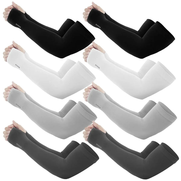 Sun Protection UV Garden Arm Sleeves with Thumb Hole Watch Hole for Men Women UPF 50+ Compression Cooling Football Sleeves Breast Cancer Awareness fallfreshness sport gloves