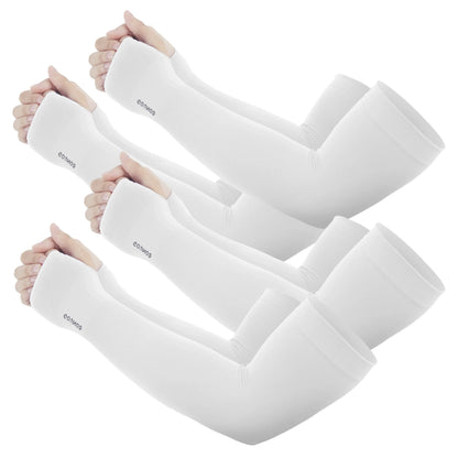 Sun Protection UV Garden Arm Sleeves with Thumb Hole Watch Hole for Men Women UPF 50+ Compression Cooling Football Sleeves Breast Cancer Awareness fallfreshness sport gloves