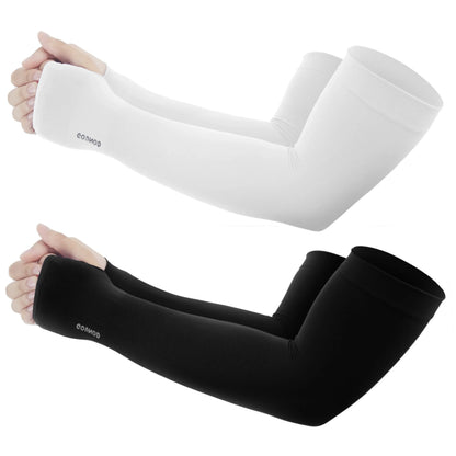 Sun Protection UV Garden Arm Sleeves with Thumb Hole Watch Hole for Men Women UPF 50+ Compression Cooling Football Sleeves Breast Cancer Awareness fallfreshness sport gloves