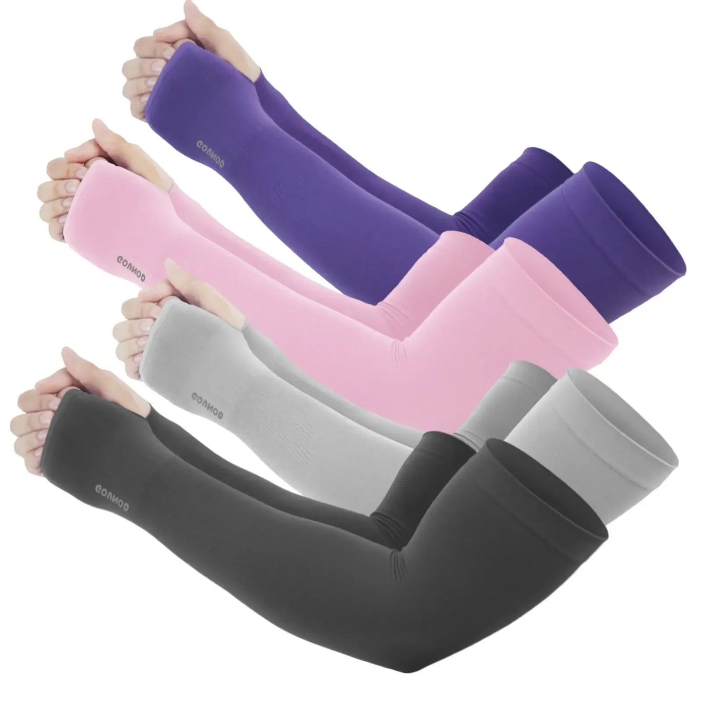 Sun Protection UV Garden Arm Sleeves with Thumb Hole Watch Hole for Men Women UPF 50+ Compression Cooling Football Sleeves Breast Cancer Awareness fallfreshness sport gloves