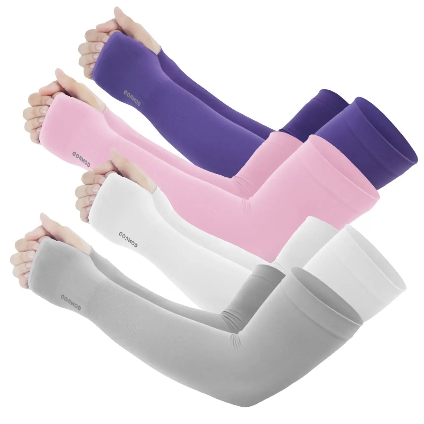 Sun Protection UV Garden Arm Sleeves with Thumb Hole Watch Hole for Men Women UPF 50+ Compression Cooling Football Sleeves Breast Cancer Awareness fallfreshness sport gloves