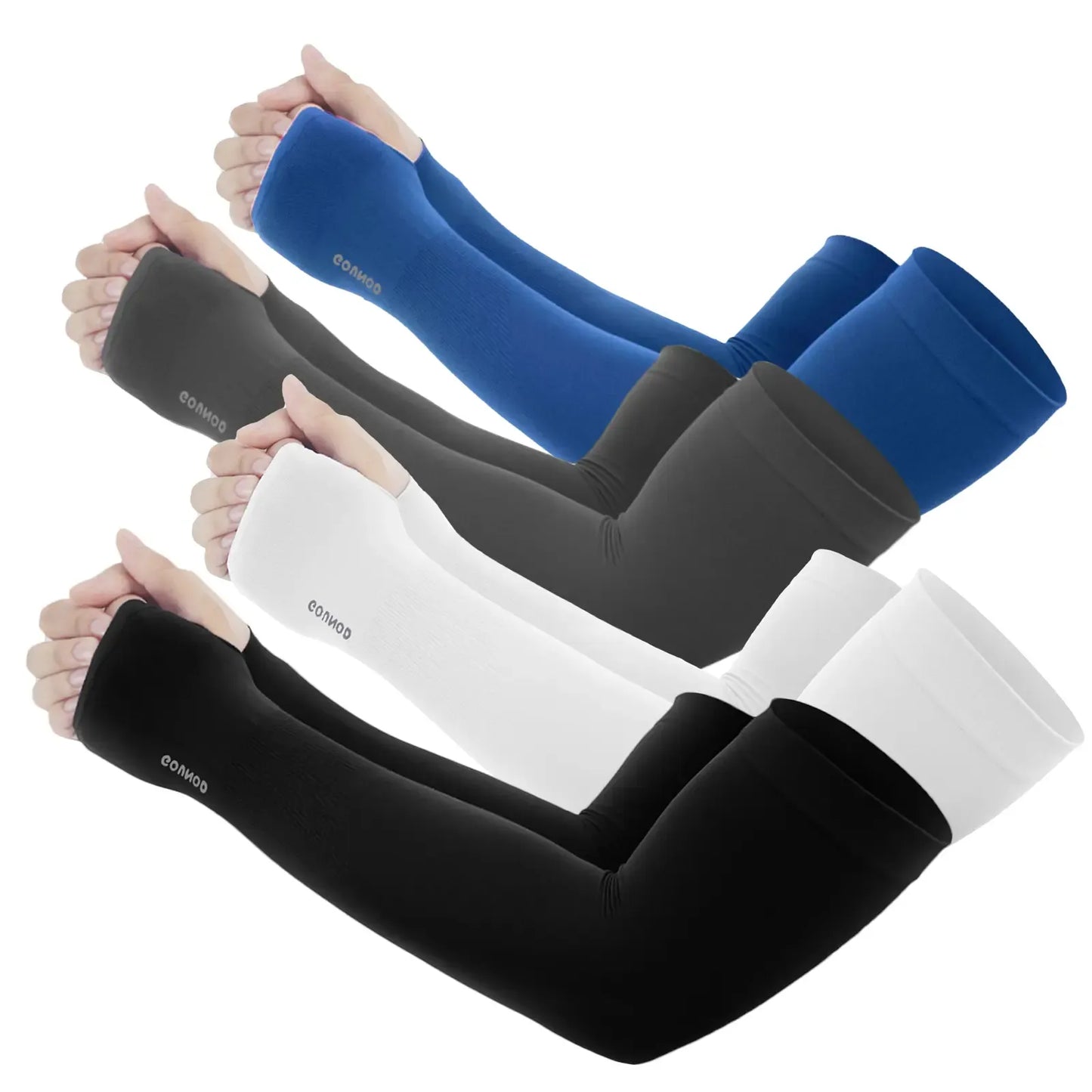 Sun Protection UV Garden Arm Sleeves with Thumb Hole Watch Hole for Men Women UPF 50+ Compression Cooling Football Sleeves Breast Cancer Awareness fallfreshness sport gloves