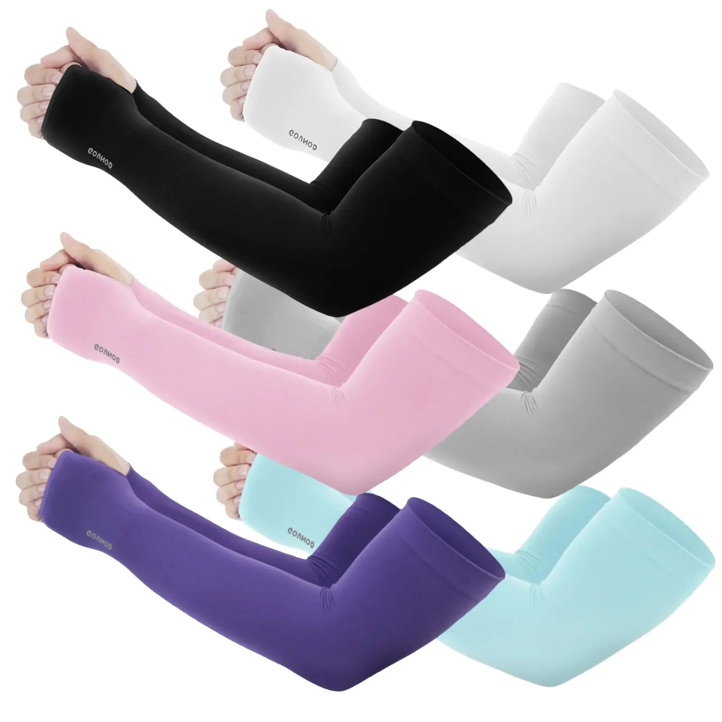 Sun Protection UV Garden Arm Sleeves with Thumb Hole Watch Hole for Men Women UPF 50+ Compression Cooling Football Sleeves Breast Cancer Awareness fallfreshness sport gloves