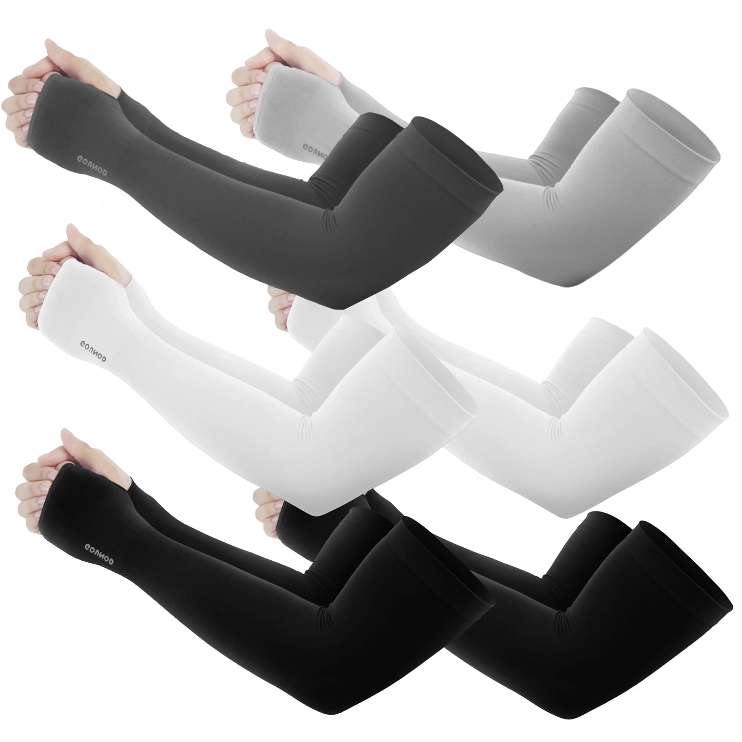 Sun Protection UV Garden Arm Sleeves with Thumb Hole Watch Hole for Men Women UPF 50+ Compression Cooling Football Sleeves Breast Cancer Awareness fallfreshness sport gloves