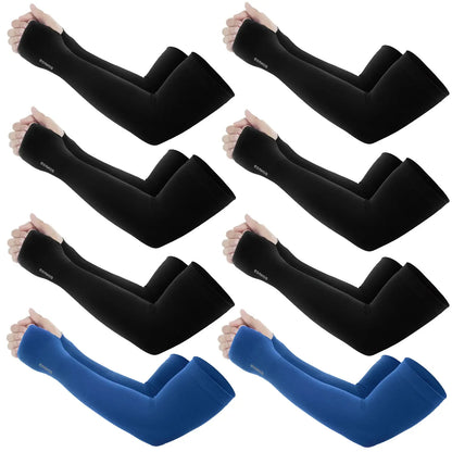 Sun Protection UV Garden Arm Sleeves with Thumb Hole Watch Hole for Men Women UPF 50+ Compression Cooling Football Sleeves Breast Cancer Awareness fallfreshness sport gloves