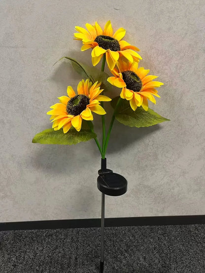 LED Solar Sunflower Garden Stake Lights - 2/4/6 Packs, 14cm Large Flower Heads, 65cm Tall, IP65 Waterproof Realistic Decor for Lawn, Patio, Light