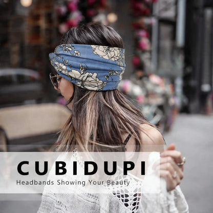 6 Pack Boho Wide Headbands for Women