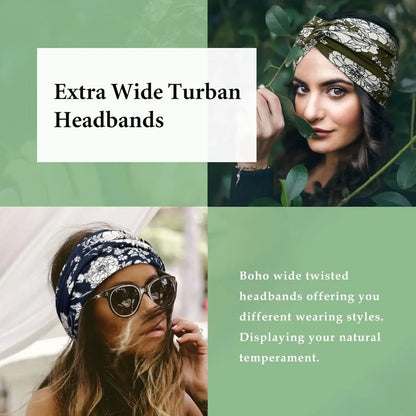 6 Pack Boho Wide Headbands for Women