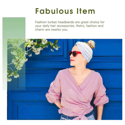 6 Pack Boho Wide Headbands for Women
