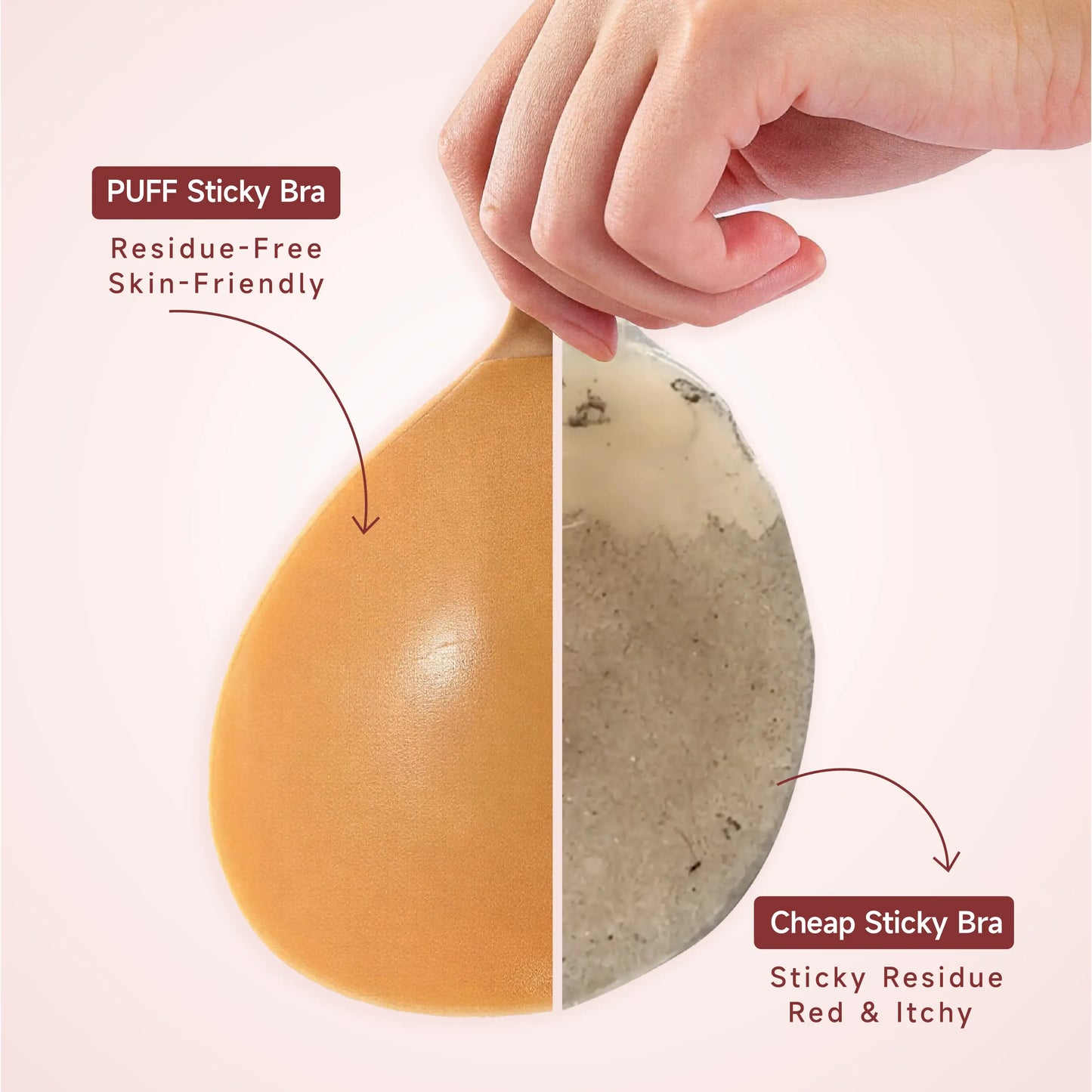 Sticky Bra – Invisible Push-Up Bra | Backless & Strapless, Reusable Adhesive Bra for Women