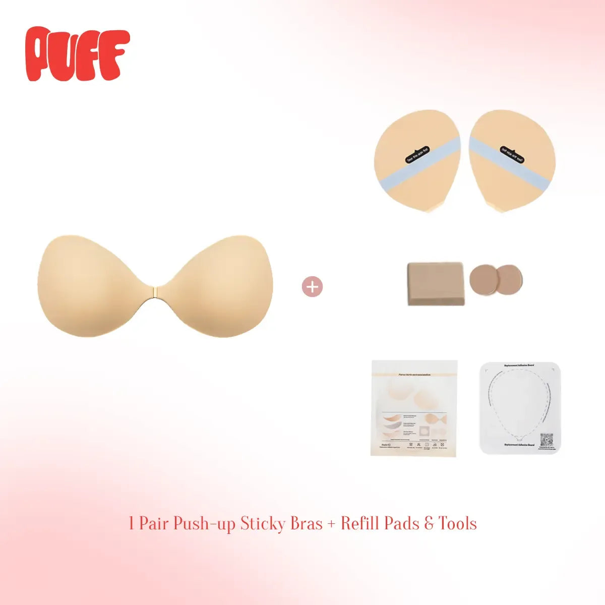 Sticky Bra – Invisible Push-Up Bra | Backless & Strapless, Reusable Adhesive Bra for Women