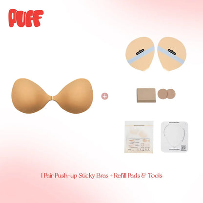 Sticky Bra – Invisible Push-Up Bra | Backless & Strapless, Reusable Adhesive Bra for Women