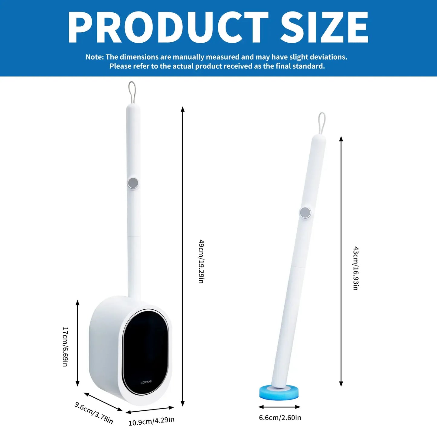 Toilet Brush Kit - 32/16 Refill Heads & Holder,