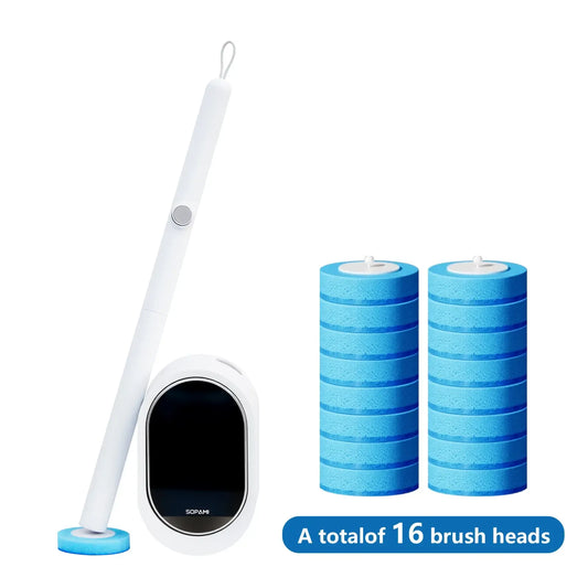 Toilet Brush Kit - 32/16 Refill Heads & Holder,