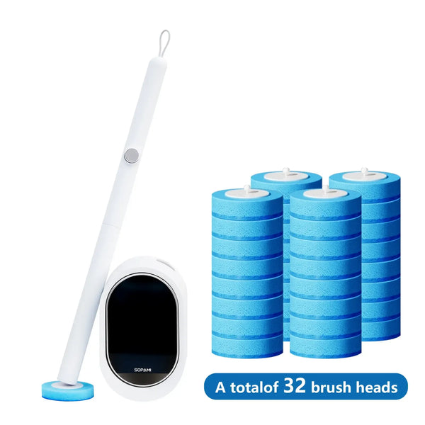 Toilet Brush Kit - 32/16 Refill Heads & Holder,
