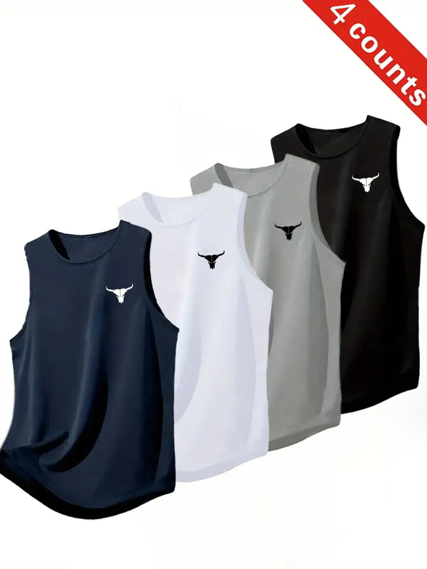 4-Pack Men's Gym Tank Tops | Sleeveless Workout Shirts