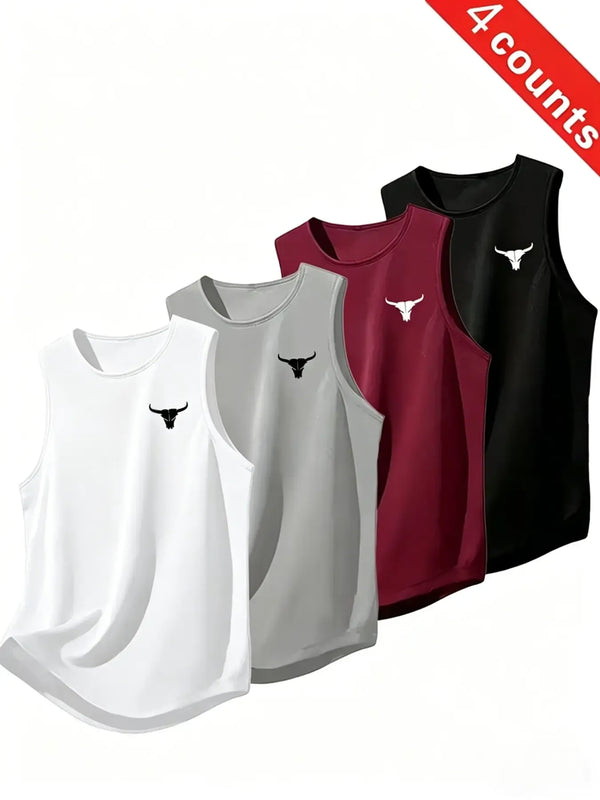 4-Pack Men's Gym Tank Tops | Sleeveless Workout Shirts