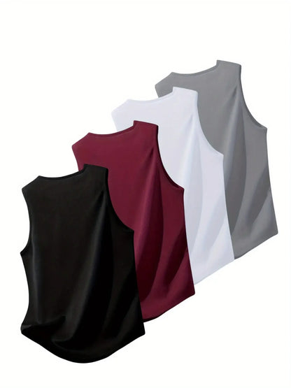 4-Pack Men's Gym Tank Tops | Sleeveless Workout Shirts