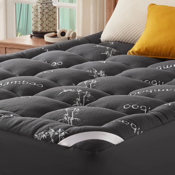 Bamboo Mattress Topper – Cooling Pillow Top Pad with Deep Pocket